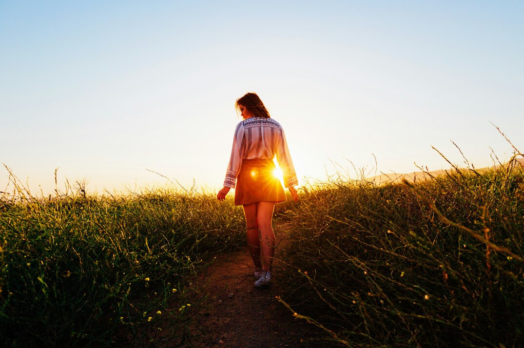 woman walking in nature