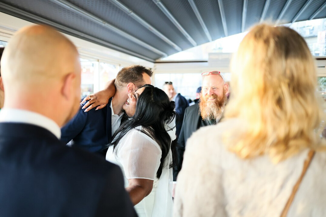 business professionals networking at event